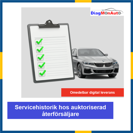 Servicehistorik hos auktoriserad återförsäljare för BMW, MINI och Rolls-Royce